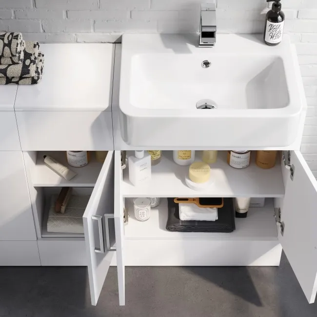 Harper Gloss White Combination Vanity Basin and Aruba Toilet 1500mm