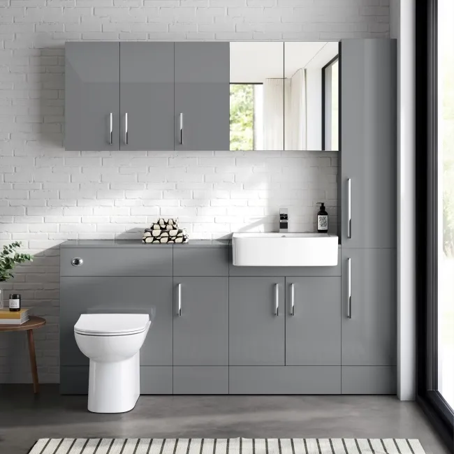 Harper Stone Grey Combination Vanity Basin and Aruba Toilet 1500mm
