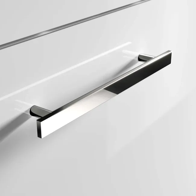 Avon Gloss White Wall Hung Drawer Vanity with Marble Top & Curved Counter Top Basin 600mm