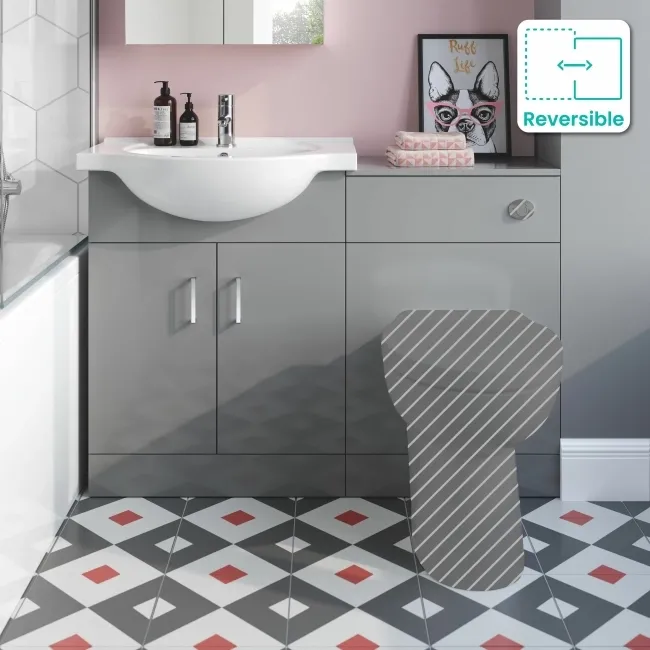 Quartz Stone Grey Basin Vanity and Back To Wall Toilet Unit 1150mm