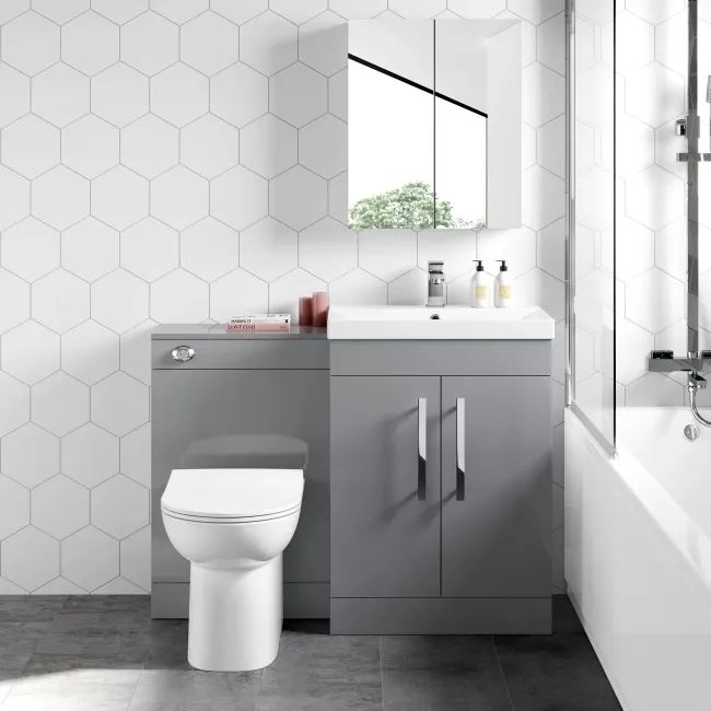 Avon Stone Grey Combination Vanity Basin and Aruba Toilet 1100mm