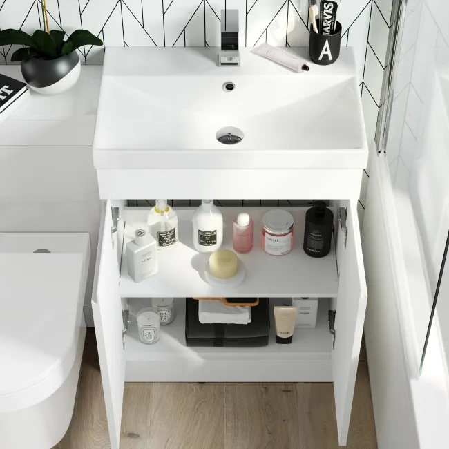 Trent Gloss White Combination Vanity Basin and Miami Toilet 1100mm