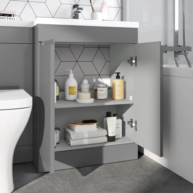 Trent Stone Grey Combination Vanity Basin and Atlanta Toilet 1100mm - Right Handed