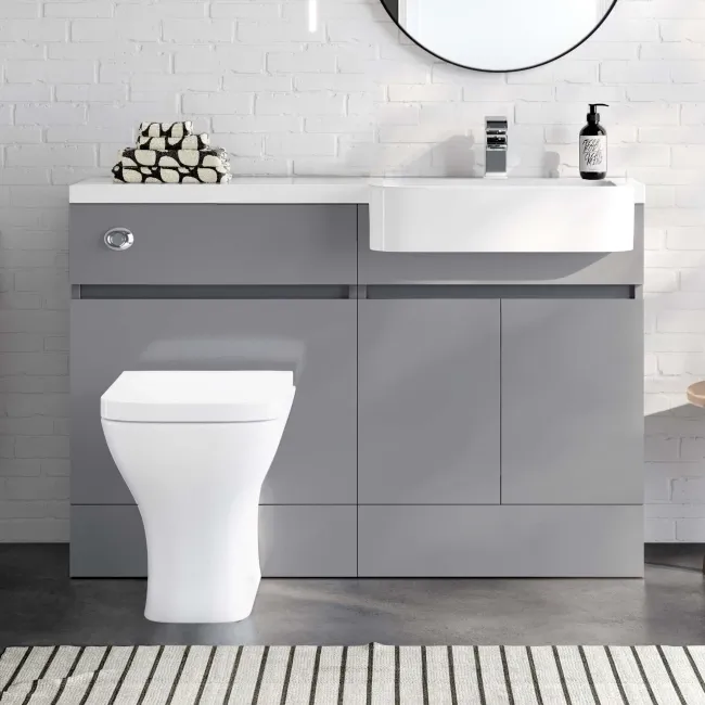 Foster Stone Grey Combination Vanity Basin and Atlanta Toilet 1200mm - Right Handed