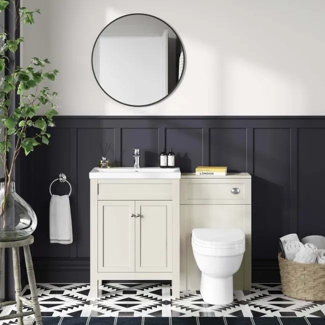 Bermuda Chalk White Combination Vanity Basin and Seattle Toilet 1100mm
