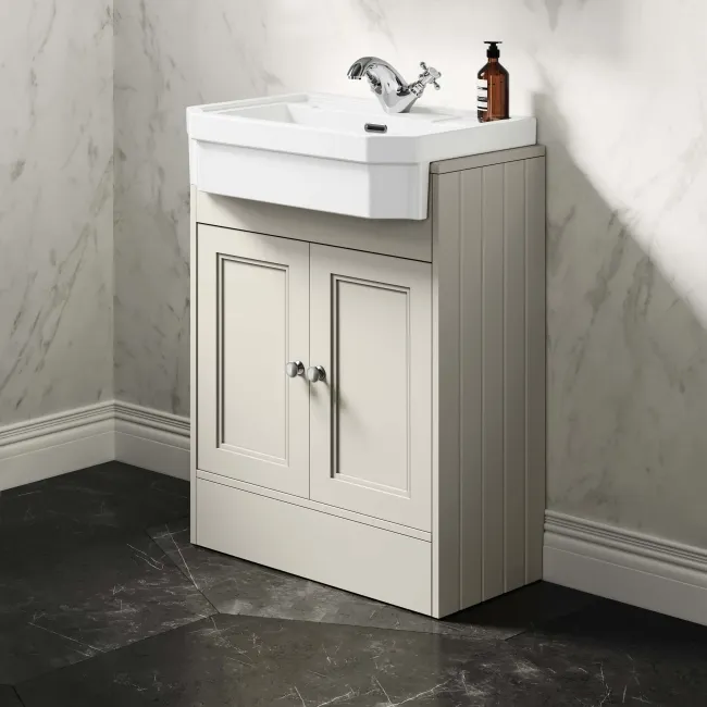 Monaco Chalk White Traditional Basin Vanity 600mm