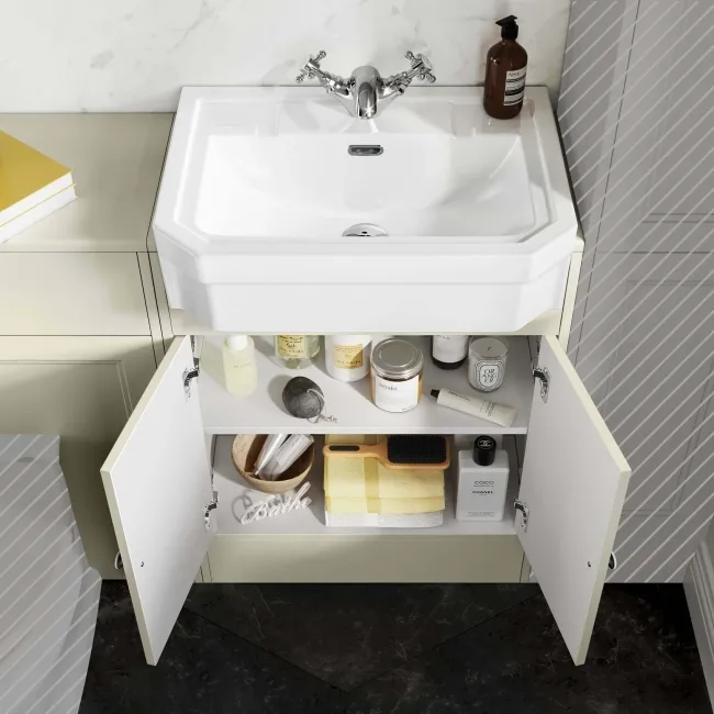 Monaco Chalk White Traditional Basin Vanity and Back To Wall Unit 1200mm (Excludes Pan & Cistern)
