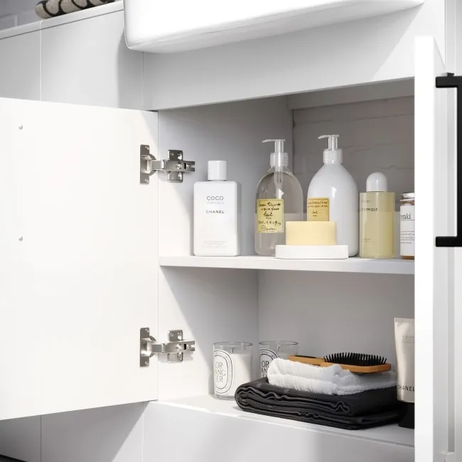 Harper Gloss White Combination Vanity Basin and Miami Toilet 1500mm - Black Accents