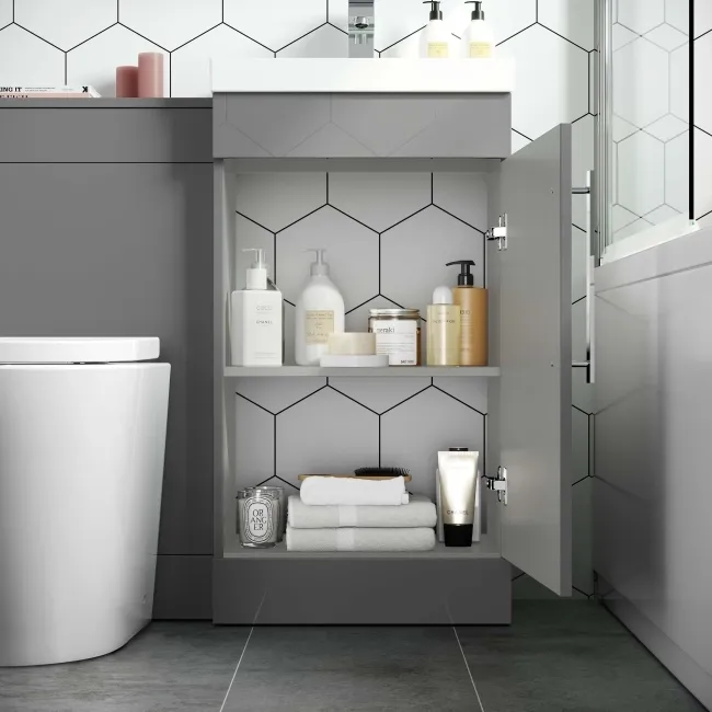 Avon Stone Grey Combination Vanity Basin and Boston Toilet 950mm