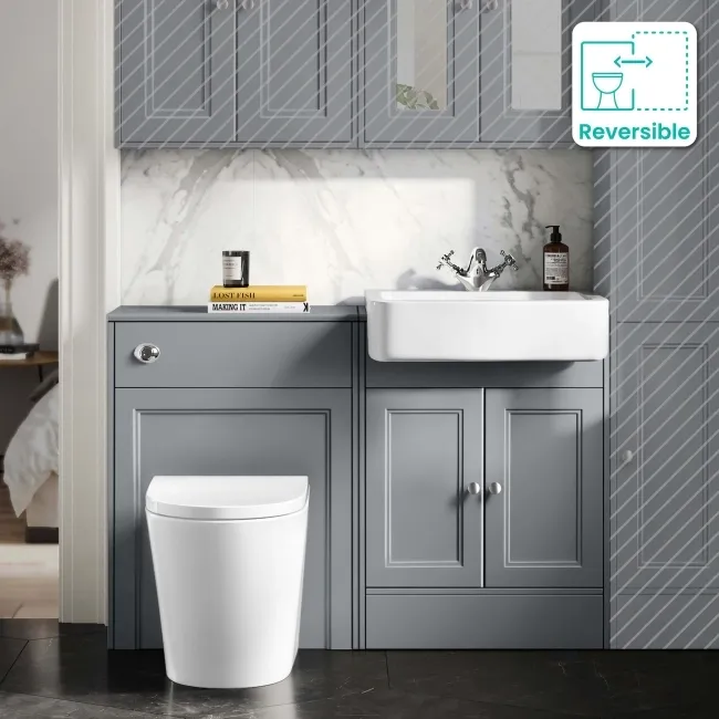 Monaco Dove Grey Combination Vanity Basin and Boston Toilet 1200mm