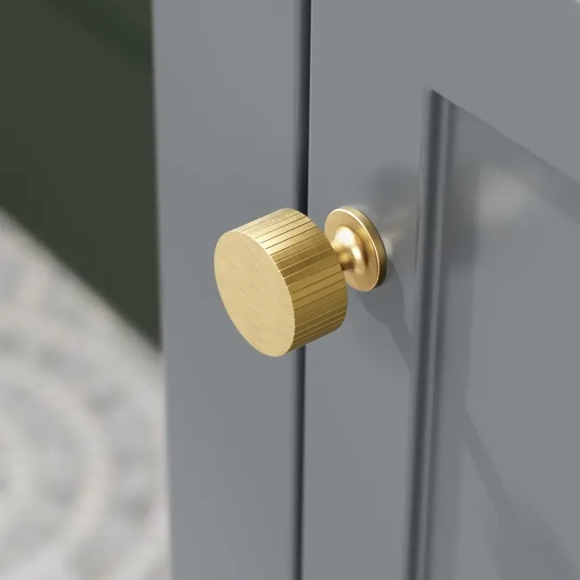 Bermuda Dove Grey Basin Vanity 500mm - Brushed Brass Accents