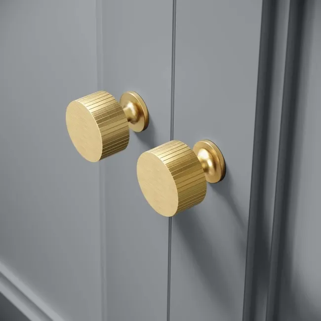 Monaco Dove Grey Combination Vanity Basin and Seattle Toilet 1200mm - Brushed Brass Accents