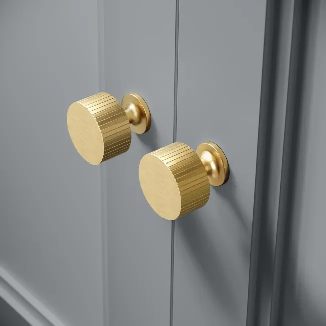 Monaco Dove Grey Combination Vanity Traditional Basin and Boston Toilet 1500mm - Brushed Brass Accents