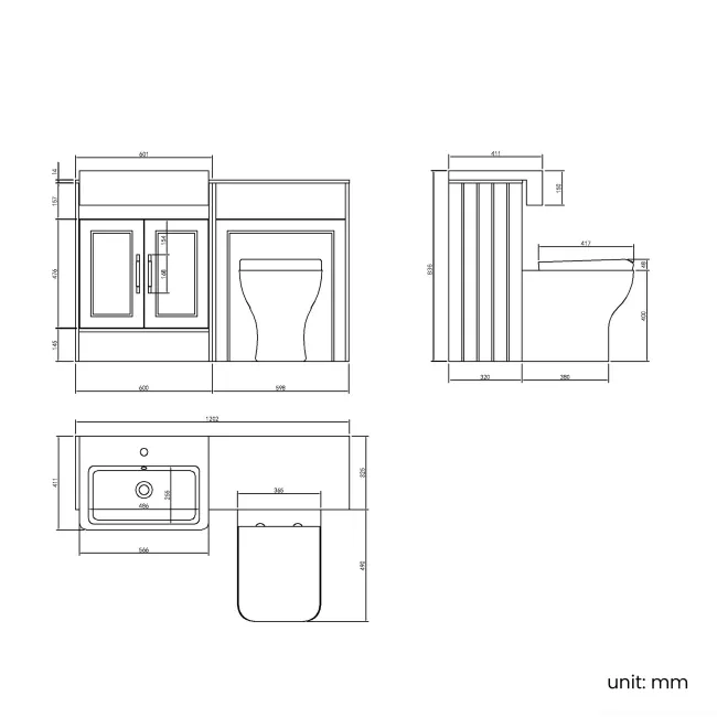 Monaco Midnight Green Combination Vanity Basin with Marble Top & Atlanta Toilet 1200mm - Brass Knurled Handles