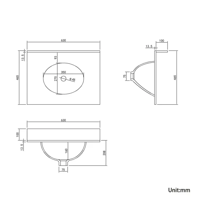 Lucia Midnight Green Vanity with Marble Top & Undermount Basin 630mm - Brass Knurled Handles