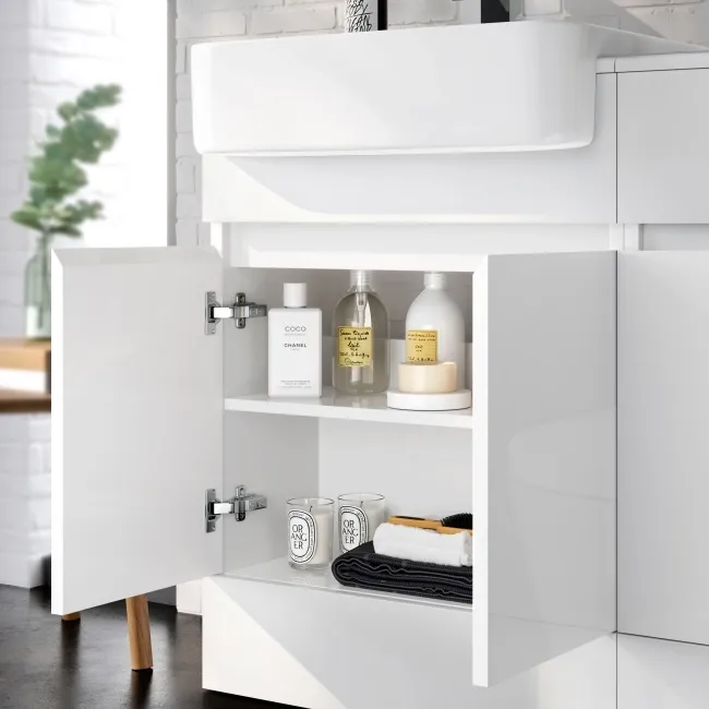 Foster Gloss White Combination Vanity Basin 1500mm - Excludes Toilet