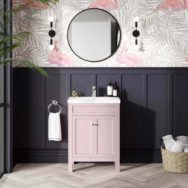 Bermuda Cashmere Pink Basin Vanity 600mm