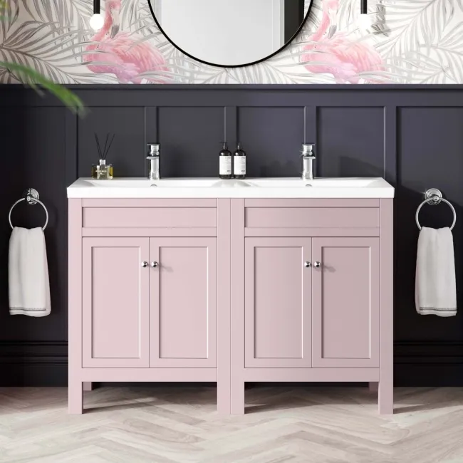 Bermuda Cashmere Pink Double Basin Vanity 1200mm