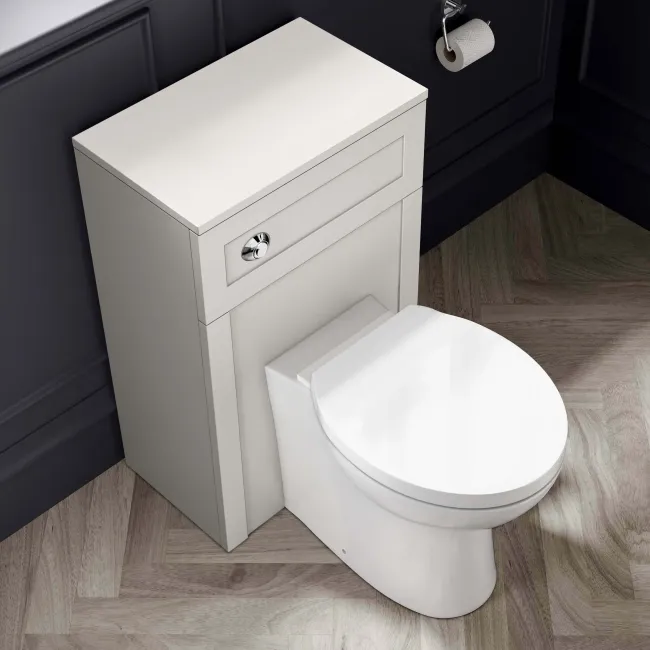 Capri Cotton White Combination Vanity Basin and Austin Toilet 1050mm - Chrome Handles