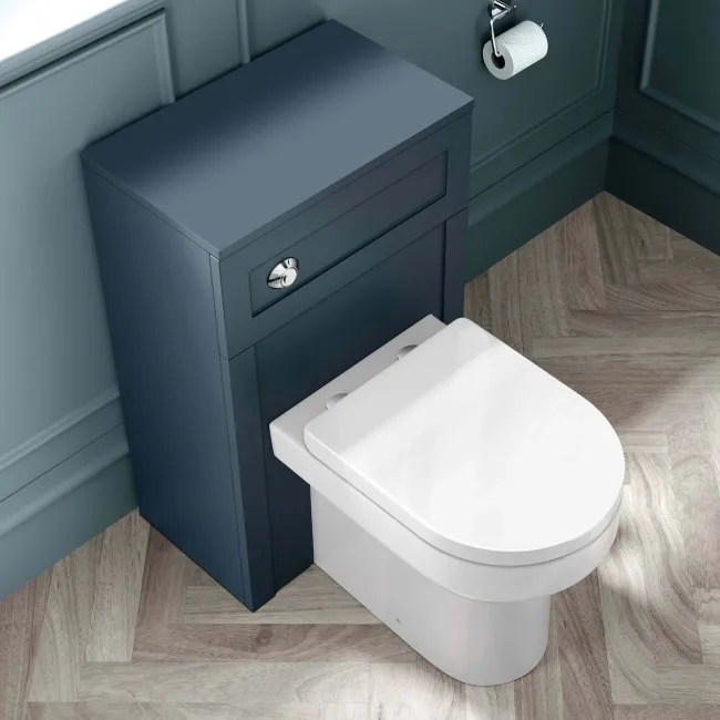 Capri Navy Blue Combination Vanity Basin and Denver Toilet 1150mm - Chrome Handles