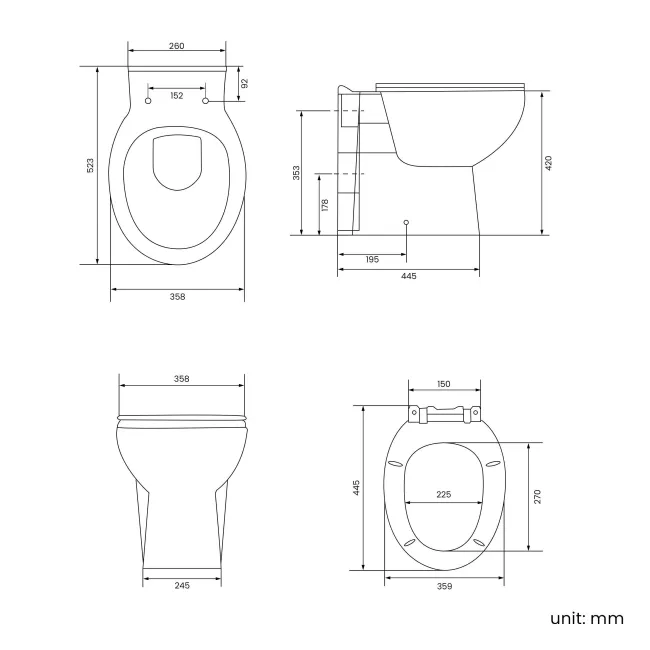 Milos Cotton White Combination Vanity Basin and Austin Toilet 1300mm - Chrome Handles
