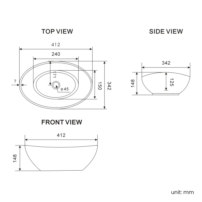 Milos Navy Blue Vanity with Oval Basin 500mm - Brushed Handles