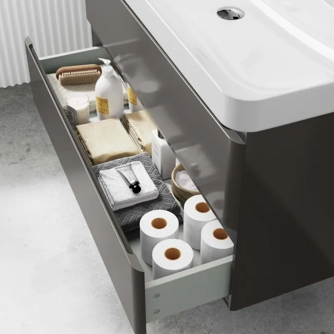 Corsica Tungsten Grey Basin Drawer Vanity 1000mm