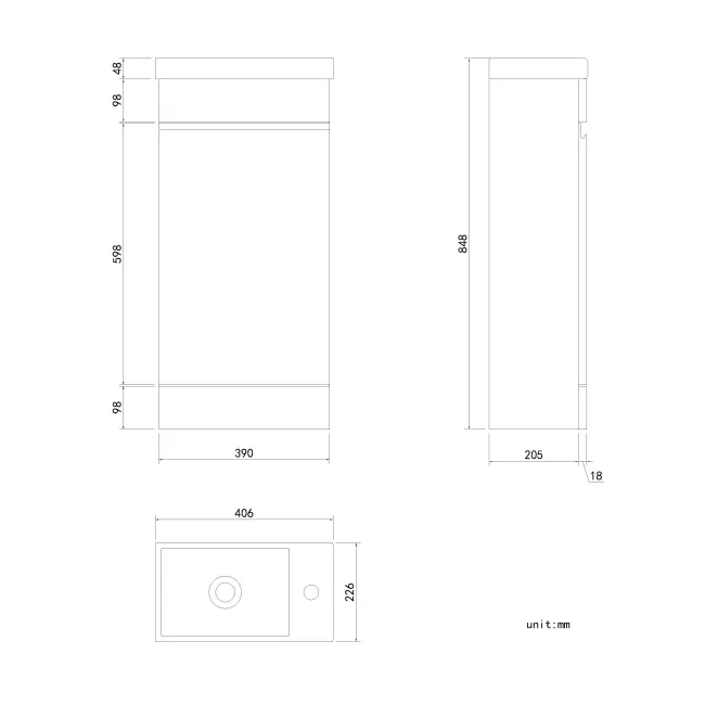 Trent Gloss White Cloakroom Floor Standing Basin Vanity 400mm and Toilet Set