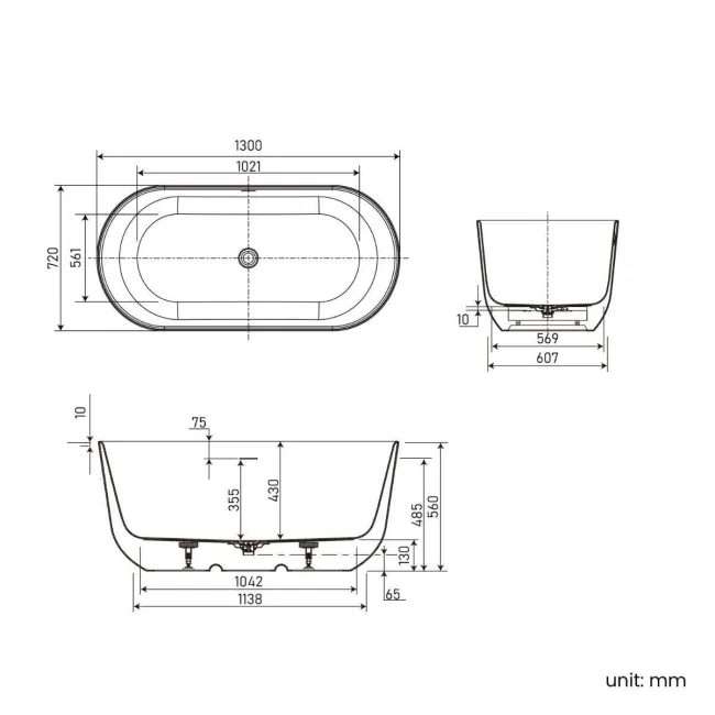 Finsbury 1300mm Freestanding Bath