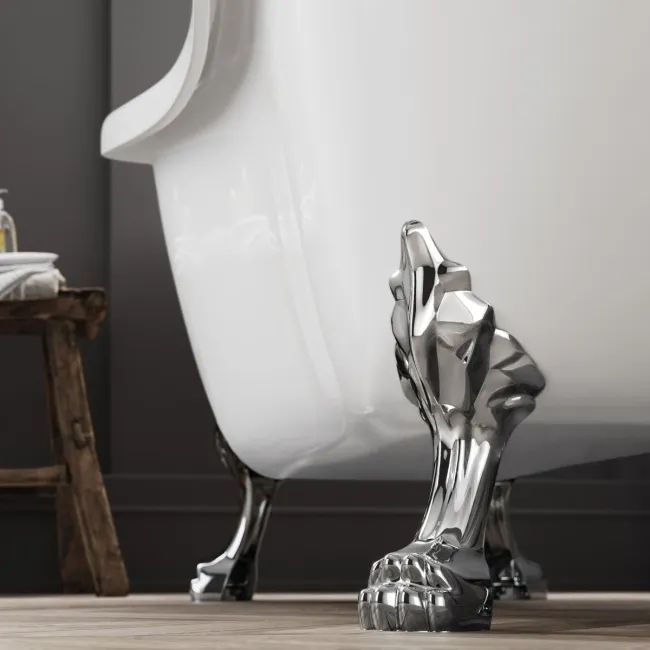Tonbridge 1750mm Roll Top Bath - Chrome Claw Feet