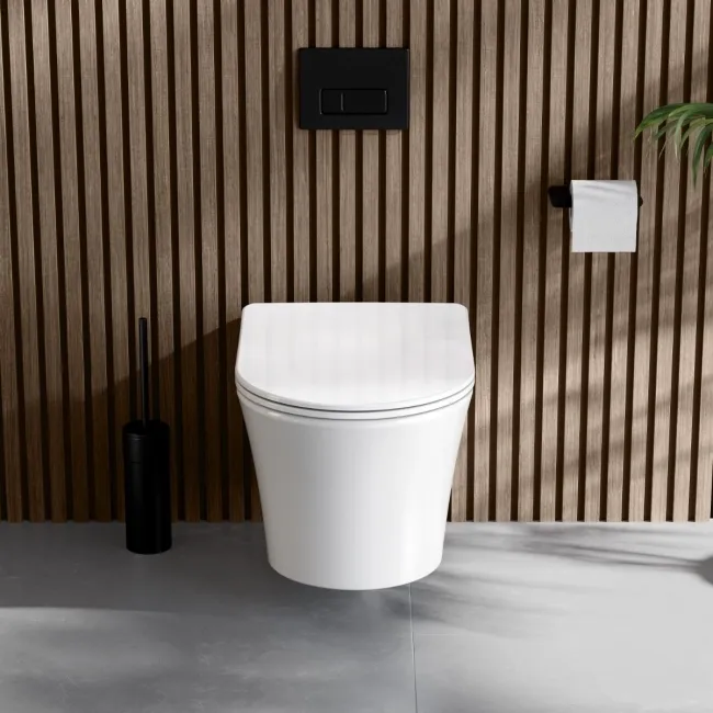 Tucson Rimless Wall Hung Toilet With Premium Soft Close Slim Seat