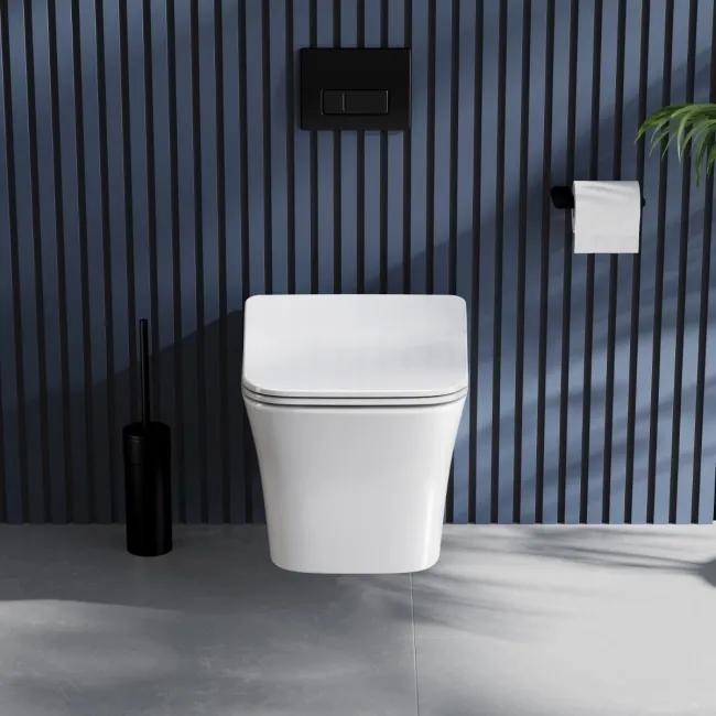 Houston Rimless Wall Hung Toilet With Premium Soft Close Slim Seat