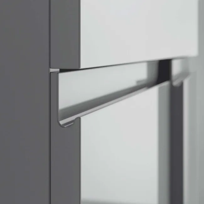 Trent Stone Grey Double Vanity with Marble Top & Curved Counter Top Basin 1200mm