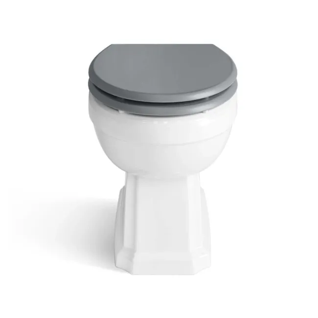 Monaco Dove Grey Combination Vanity Traditional Basin and Hudson Toilet with Wooden Seat 1500mm - Brushed Brass Accents