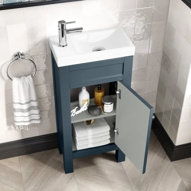 Bermuda Inky Blue Cloakroom Basin Vanity 400mm