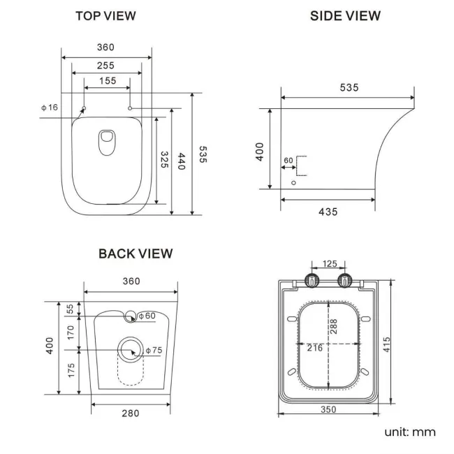 Capri Slate Grey Combination Vanity Basin and Houston Toilet 1050mm - Chrome Handles