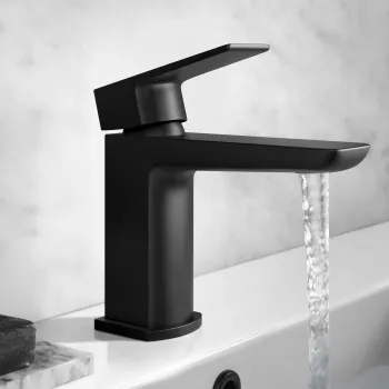 Ribble Matt Black Basin Mixer Tap