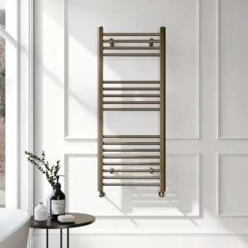 Barcelona Antique Gold Straight Heated Towel Rail 1200x500mm
