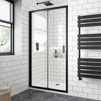 London Matt Black 6mm Bifold Shower Door 1000mm