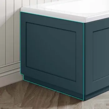 Traditonal Inky Blue Wooden Bath End Panel 680mm