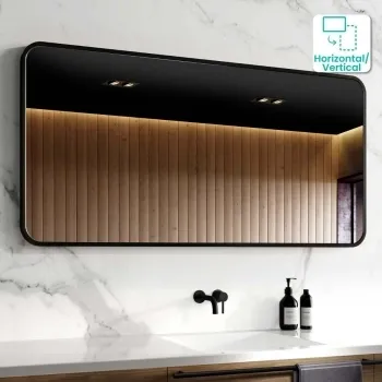 Olivia Black Framed Rectangular Bathroom Mirror 600x1200mm