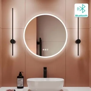 Aria Round Illuminated LED Mirror With BLUETOOTH Speaker 600mm