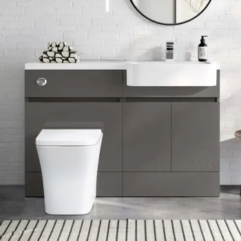 Foster Tungsten Grey Combination Vanity Basin and Houston Toilet 1200mm - Right Handed