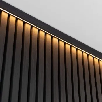 Trepanel® Black Wood Acoustic Panel Top Trim with Lighting