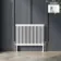 Athens White Double Column Horizontal Traditional Radiator 600x785mm