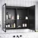Mia Black Framed Illuminated LED Mirror Cabinet With BLUETOOTH Speaker&USB Port 710x800mm