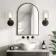 Essence Black Framed Arched Bathroom Mirror 750x500mm