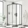 Hamburg Matt Black Easy Clean 8mm Offset Quadrant Shower Enclosure 1200x900mm - Easy Fix