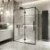 Helsinki Matt Black Premium Easy Clean 8mm Hinged Shower Enclosure 1400x800mm