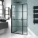 Toulon Matt Black Easy Clean 6mm Pivot Shower Door 1200mm